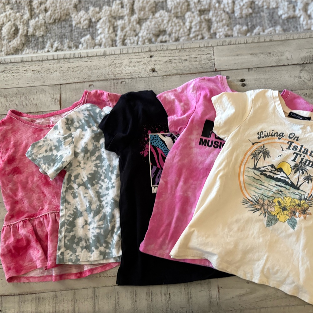 SET OF FIVE GIRLS SHORT SLEEVE CASUAL SHIRTS SZ 7/8